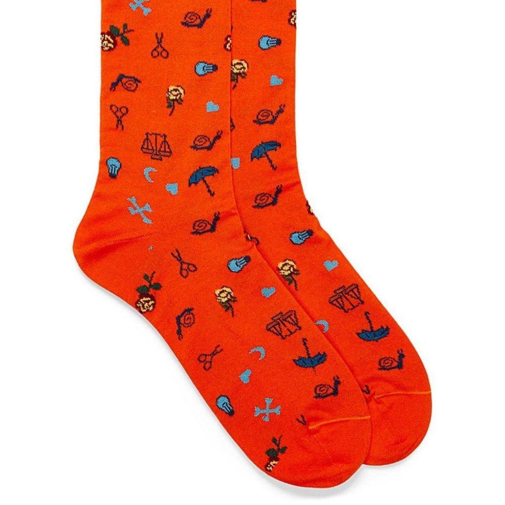 BUGATCHI Eclectic Symbol Socks Orange